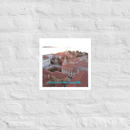 Roof Sunset View Photo paper poster with realestatematching24 with key Logo