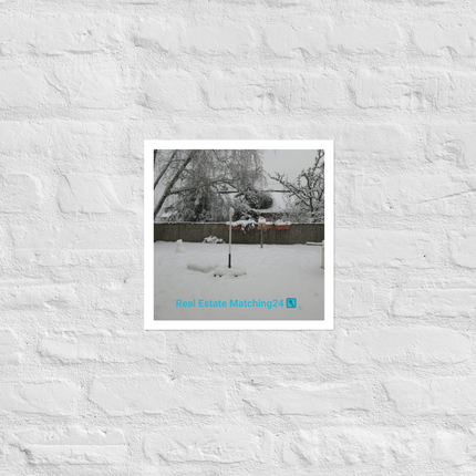 Winter Wonderland Photo paper poster with realestatematching24 with key Logo