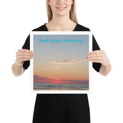 Sunset Sinari Photo paper poster with Real Estate Matching Logo