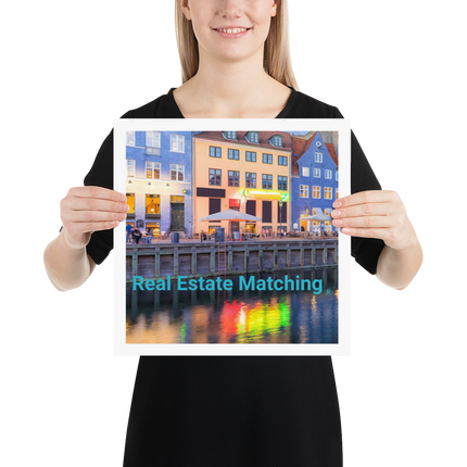 Nyhavn Photo paper poster with Real Estate Matching Logo