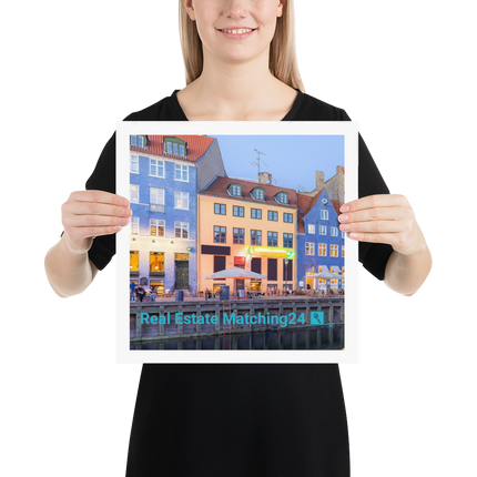 Nyhavn Photo paper poster with Real Estate Matching24 Logo
