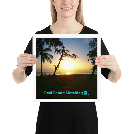 Beautiful Sea View Photo paper poster with realestatematching with key Logo