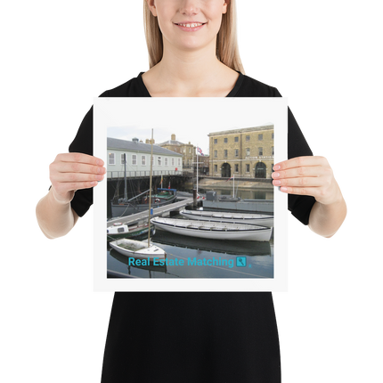 Boat on Water Photo paper poster with realestatematching with key Logo