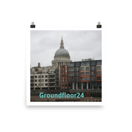 St. Paul's Cathedral Photo paper poster with Groundfloor24 Logo