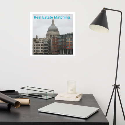 St. Paul's Cathedral Photo paper poster with Real Estate Matching Logo