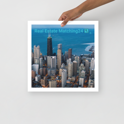 Beutiful Sinari Photo paper poster with Real Estate Matching24 Logo