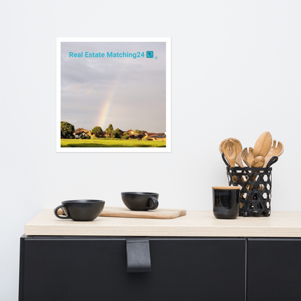 The Rainbow Sinari Photo paper poster with Real Estate Matching24 Logo