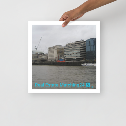Beautiful Place Photo paper poster with Real Estate Matching24 Logo