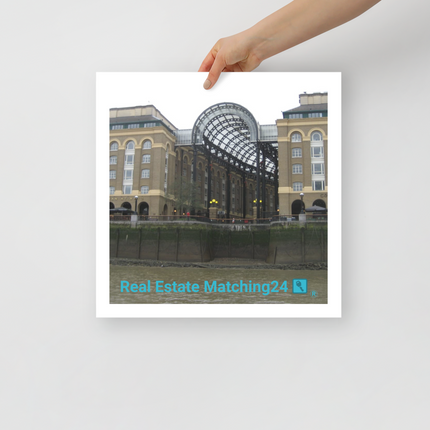 Hay's Galleria Photo paper poster with Real Estate Matching24 Logo