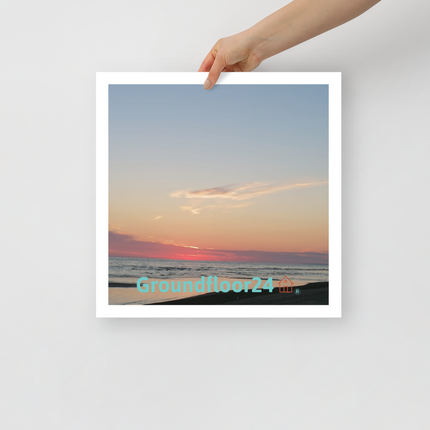 Sunset Sinari Photo paper poster with Groundfloor24 Logo