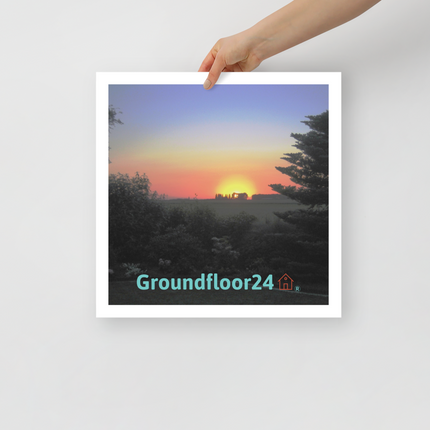 Beautiful Sunset Sinari Photo paper poster with Groundfloor24 with House Logo