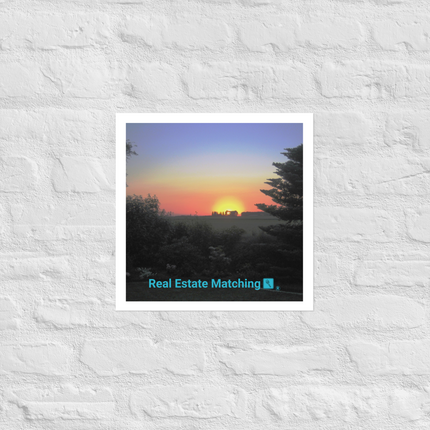 Beautiful Sunset Sinari Photo paper poster with realestatematching with key Logo