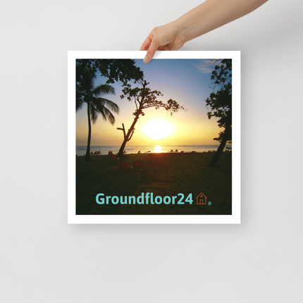 Beautiful Sea View Photo paper poster with Groundfloor24 with House Logo