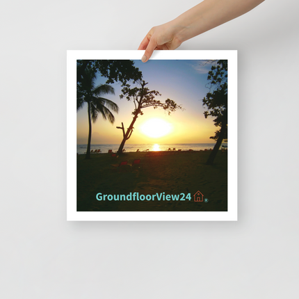 Beautiful Sea View Photo paper poster with groundfloorview24 with House Logo