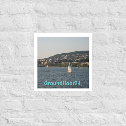 Beautiful River & Hills Sinari Photo paper poster with Groundfloor24 without House Logo
