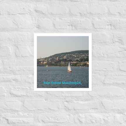 Beautiful River & Hills Sinari Photo paper poster with realestatematching24 without key Logo