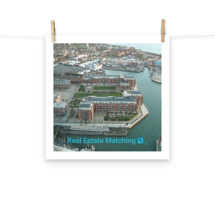 Nice City Photo paper poster with realestatematching with key Logo