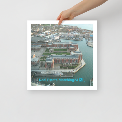 Nice City Photo paper poster with realestatematching24 with key Logo