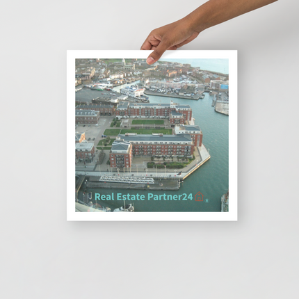 Nice City Photo paper poster with realestatepartner24 with house Logo