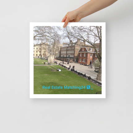 Beautiful Park Photo paper poster with realestatematching24 with key Logo