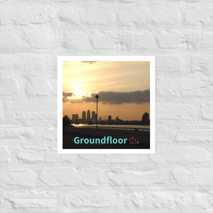 Majestic Sunset Photo paper poster with Groundfloor with House Logo