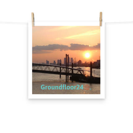 Evening Glow Photo paper poster with Groundfloor24 with House Logo