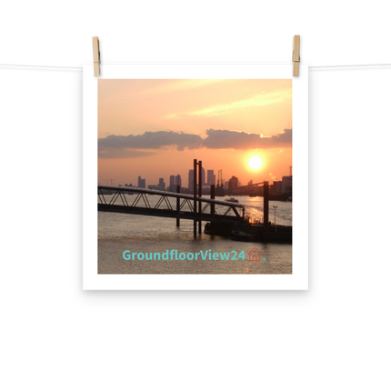 Evening Glow Photo paper poster with GroundfloorView24 with House Logo
