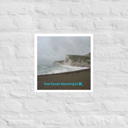 Waves and Sand Photo paper poster with realestatematching24 with key Logo