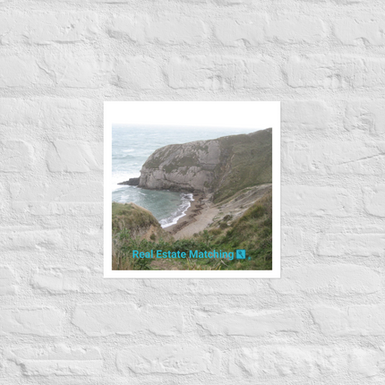 Sea & Hills Photo paper poster with realestatematching with key Logo