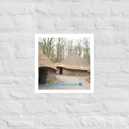 Village Charm Photo paper poster with realestatematching24 with key Logo
