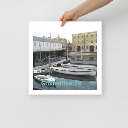 Boat on Water Photo paper poster with Groundfloor24 with House Logo