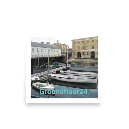 Boat on Water Photo paper poster with Groundfloor24 without House Logo