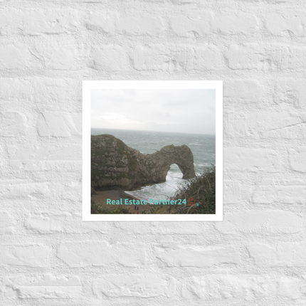 Coastal Escape Photo paper poster with realestatepartner24 with house Logo