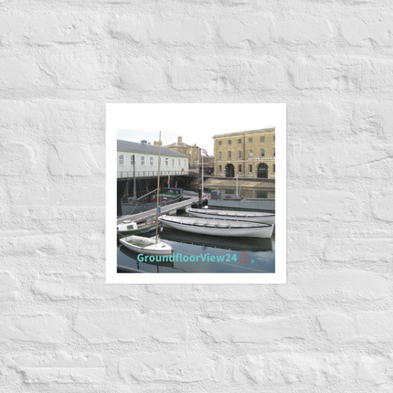 Boat on Water Photo paper poster with groundfloorview24 with House Logo