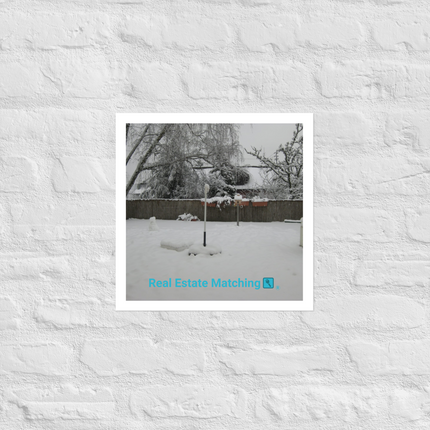 Winter Wonderland Photo paper poster with realestatematching with key Logo