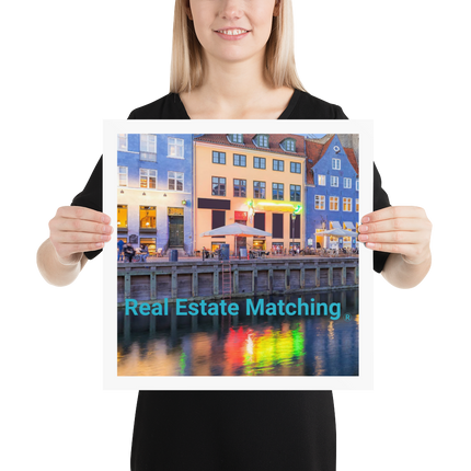 Nyhavn Photo paper poster with Real Estate Matching Logo