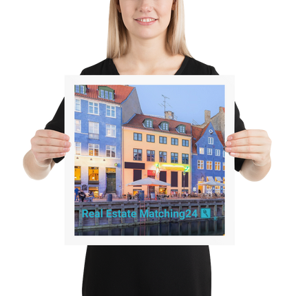Nyhavn Photo paper poster with Real Estate Matching24 Logo