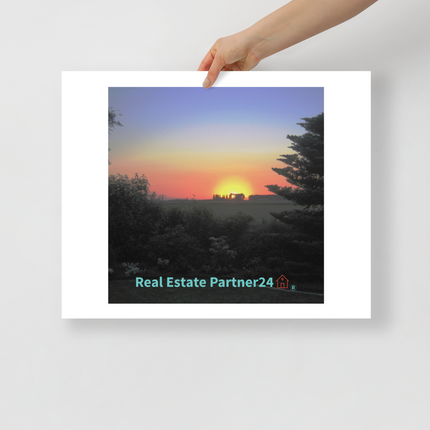 Beautiful Sunset Sinari Photo paper poster with realestatepartner24 with house Logo