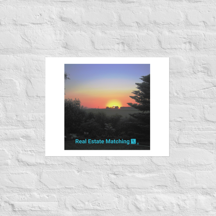 Beautiful Sunset Sinari Photo paper poster with realestatematching with key Logo
