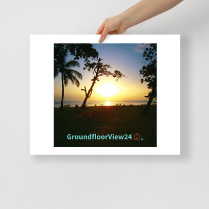 Beautiful Sea View Photo paper poster with groundfloorview24 with House Logo