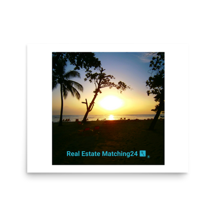Beautiful Sea View Photo paper poster with realestatematching24 with key Logo
