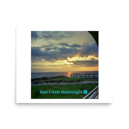 Natural View Photo paper poster with realestatematching24 with key Logo
