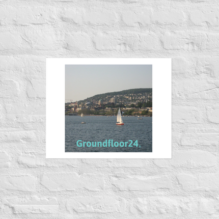 Beautiful River & Hills Sinari Photo paper poster with Groundfloor24 without House Logo
