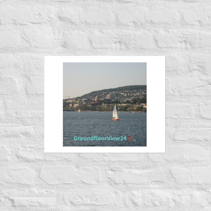 Beautiful River & Hills Sinari Photo paper poster with groundfloorview24 with House Logo