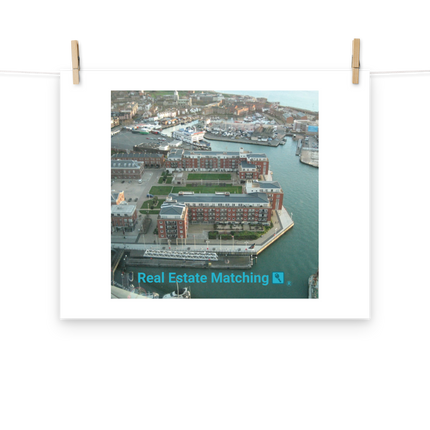 Nice City Photo paper poster with realestatematching with key Logo