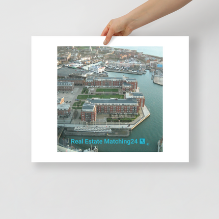 Nice City Photo paper poster with realestatematching24 with key Logo