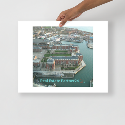 Nice City Photo paper poster with realestatepartner24 with house Logo