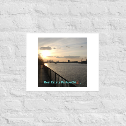 Awesome River View Photo paper poster with realestatepartner24 with house Logo