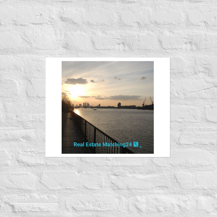 Awesome River View Photo paper poster with realestatematching24 with key Logo