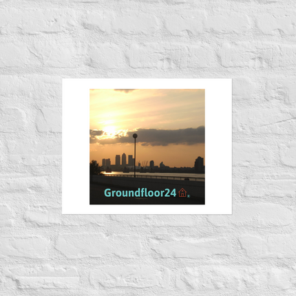 Majestic Sunset Photo paper poster with Groundfloor24 with House Logo